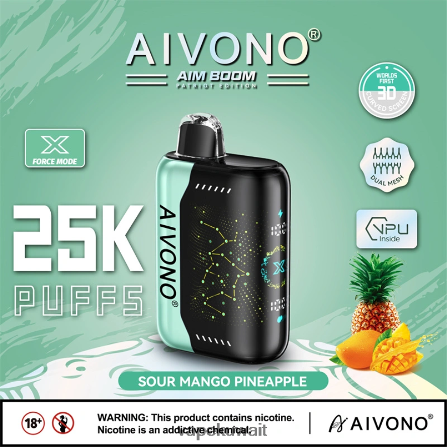 Aivono AIM BOOM 25000 الأناناس المانجو الحامض - 66DF60351 Vape Kuwait