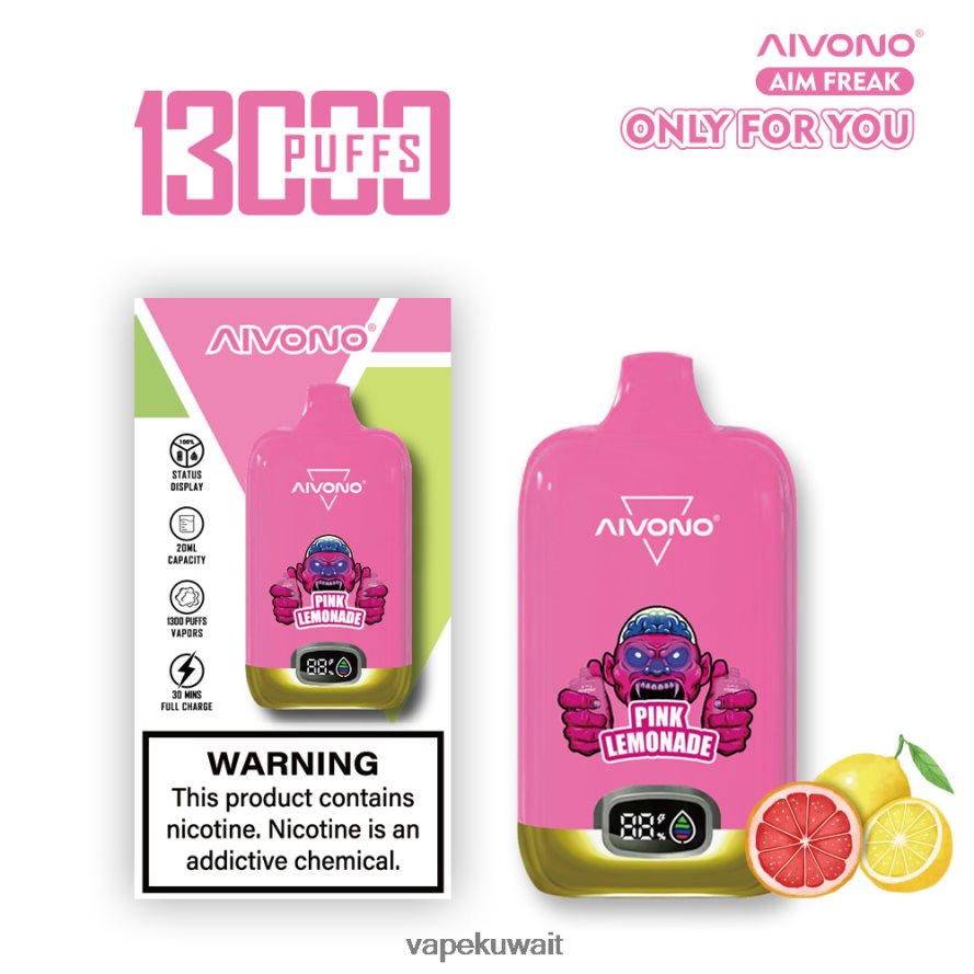 Aivono AIM FREAK 13000 عصير الليمون الوردي - 66DF60249 Vape Kuwait
