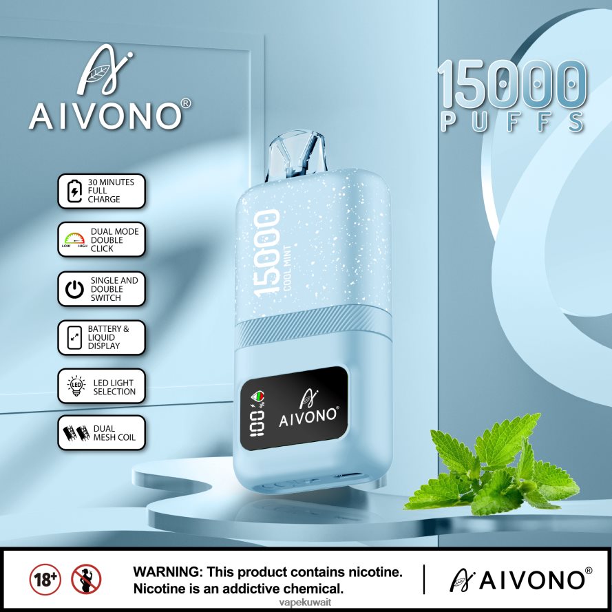 Aivono AIM magic 15000 نعناع بارد - 66DF6062 Vape الكويت
