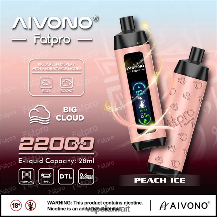 Aivono Fatpro 22000 جليد الخوخ - 66DF605 Vape Kuwait