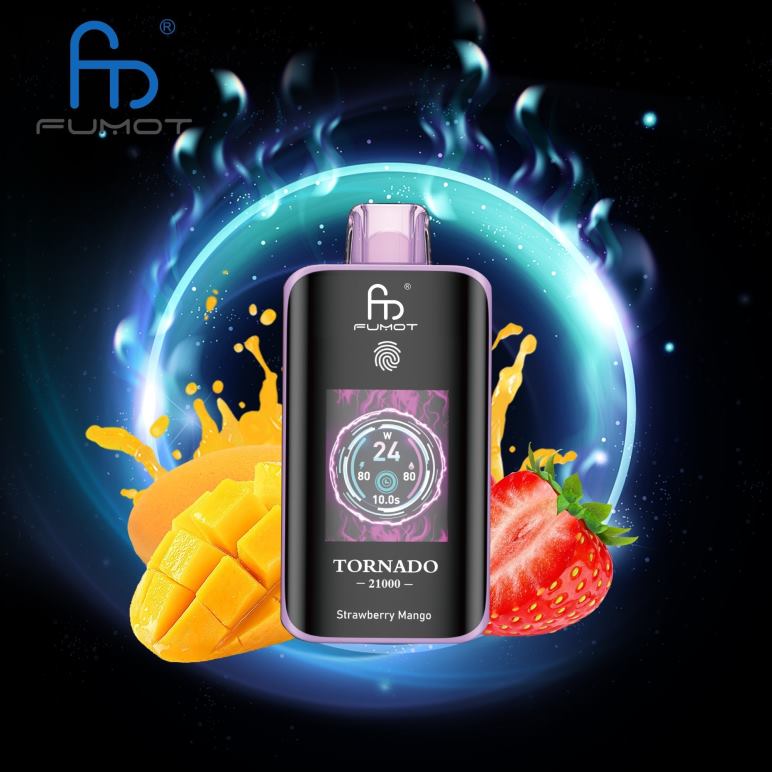 Fumot Tornado 25000 سيجارة يمكن التخلص منها مانجو الفراولة | J4DF411 Vape Liquid