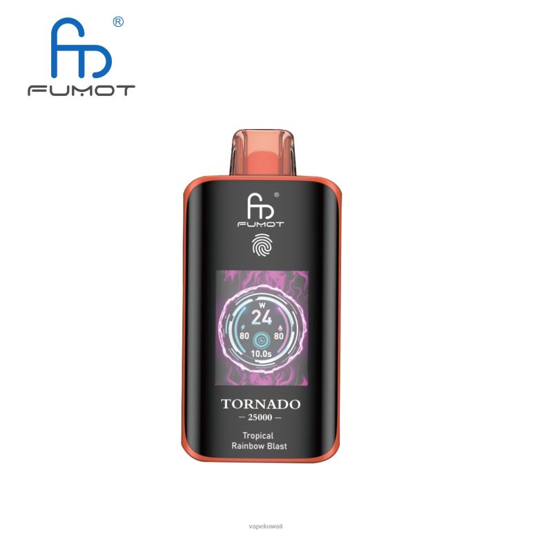 Fumot Tornado 25000 سيجارة يمكن التخلص منها انفجار قوس قزح الاستوائي | J4DF413 Vape Liquid