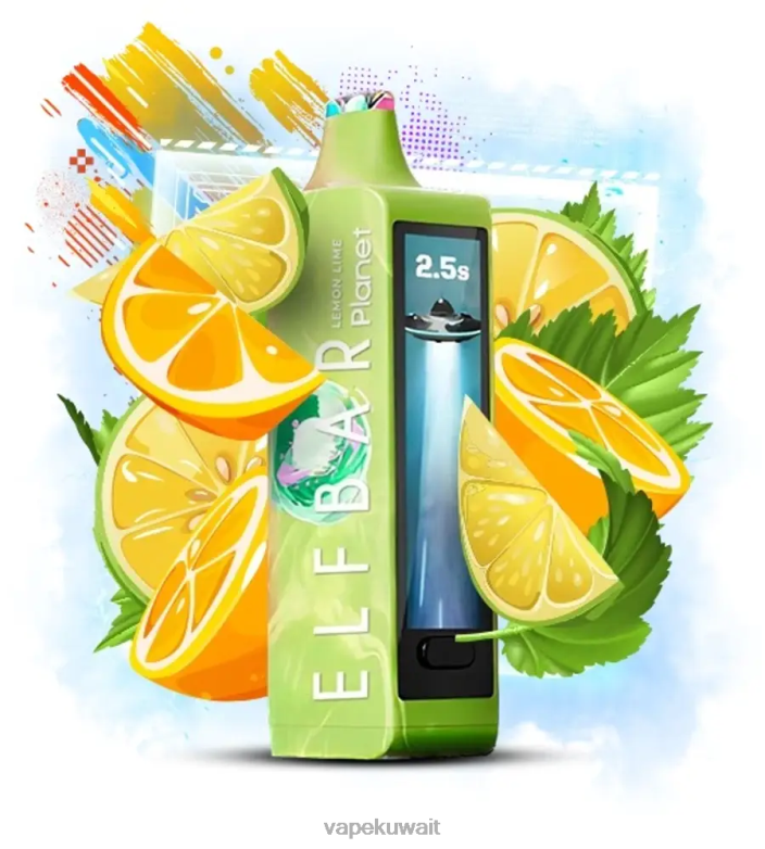 Vape الكويت 2P04016 - ليمون Elf Bar Planet 25000