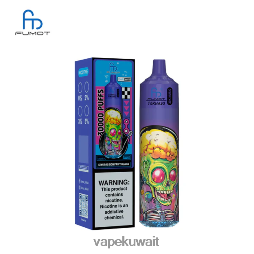 Vape الكويت 46R0PJ14 كيوي باشن فروت جوافة Fumot Tornado موسيقى 30 ألف