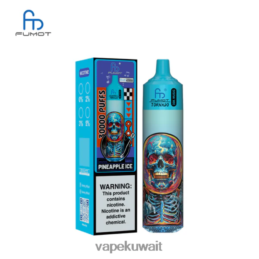 Vape الكويت 46R0PJ22 ثلج الأناناس Fumot Tornado موسيقى 30 ألف