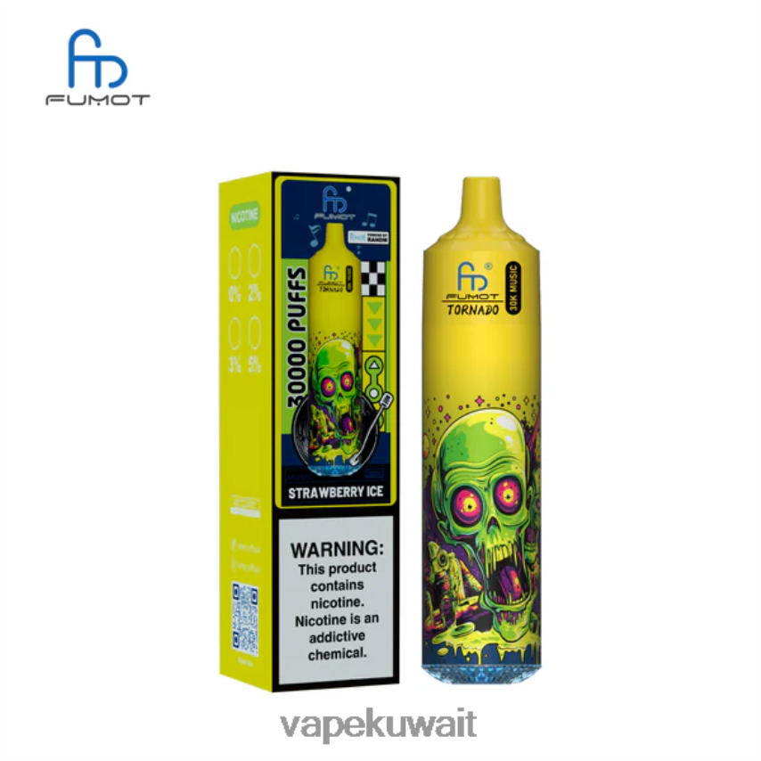 Vape الكويت 46R0PJ26 جليد الفراولة Fumot Tornado موسيقى 30 ألف
