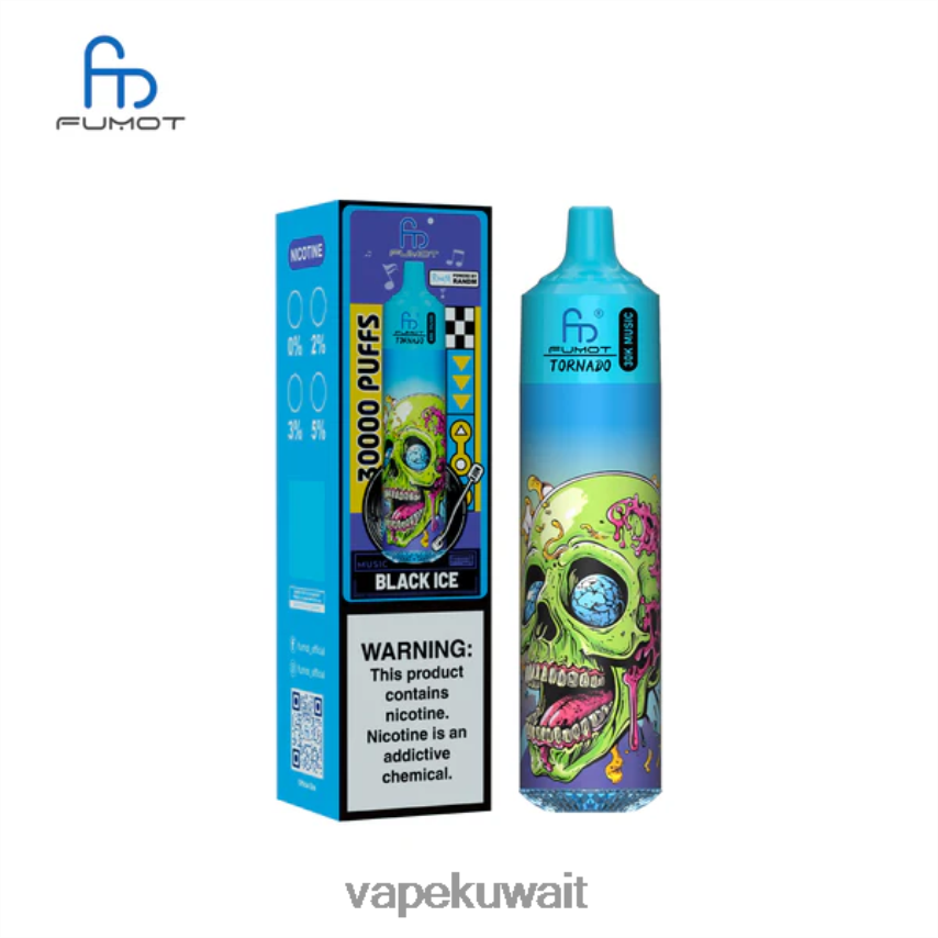 Vape الكويت 46R0PJ2 الجليد الأسود Fumot Tornado موسيقى 30 ألف