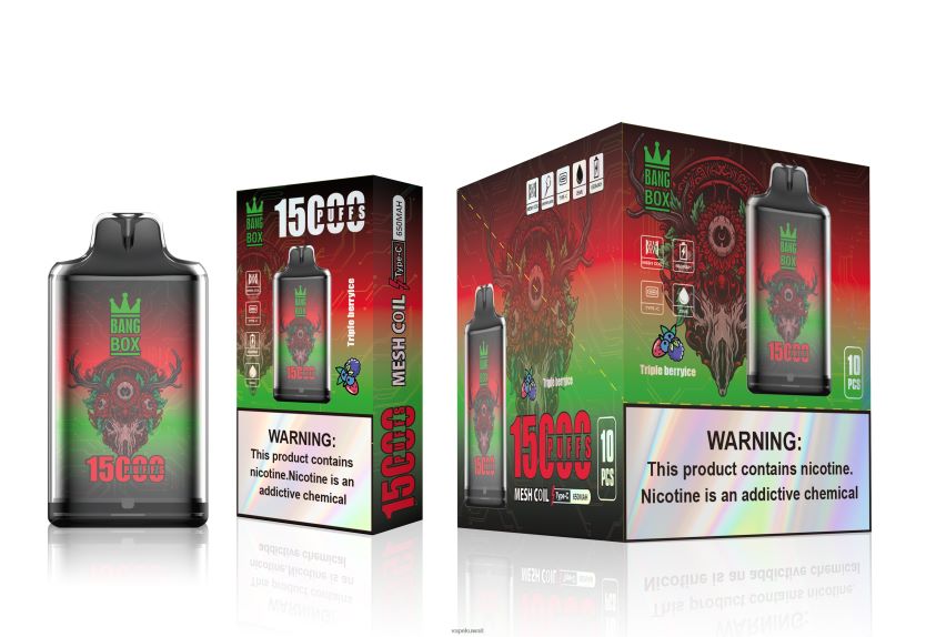 Vape الكويت F2PZLD104 - Bang Box s1-15000 نفث ثلج التوت الثلاثي
