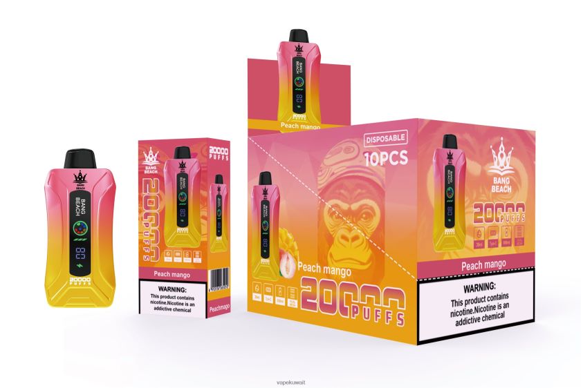 Vape الكويت F2PZLD2 - Bang Beach 20000 سحبة فيب شاشة سمارت مانجو خوخ