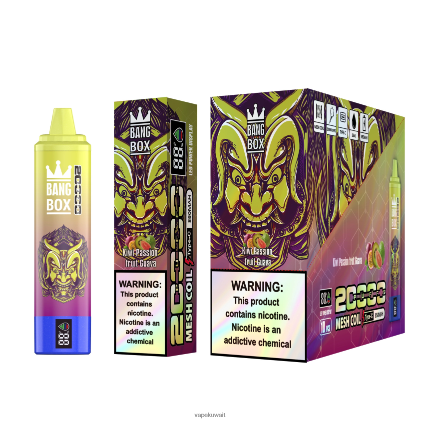 Vape الكويت F2PZLD50 - Bang Box شاشة سمارت 20000 نفخة كيوي باشن فروت جوافة