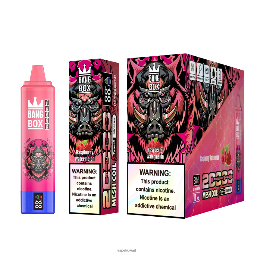 Vape الكويت F2PZLD53 - Bang Box شاشة سمارت 20000 نفخة البطيخ التوت