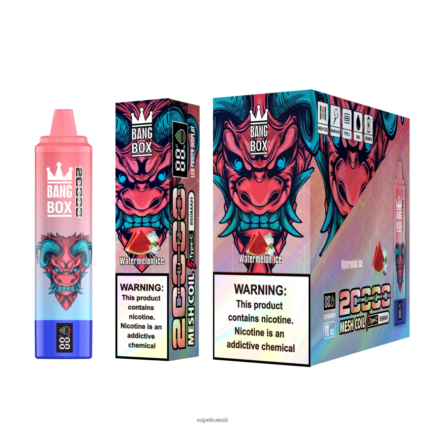 Vape الكويت F2PZLD56 - Bang Box شاشة سمارت 20000 نفخة ثلج البطيخ