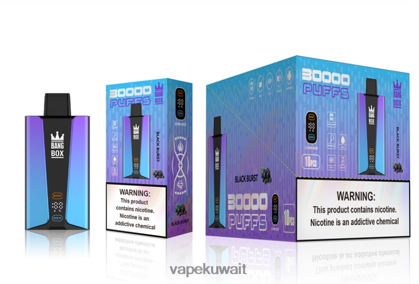 Vape الكويت F2PZLD77 - Bang Box شاشة سمارت 30000 نفخة انفجار أسود