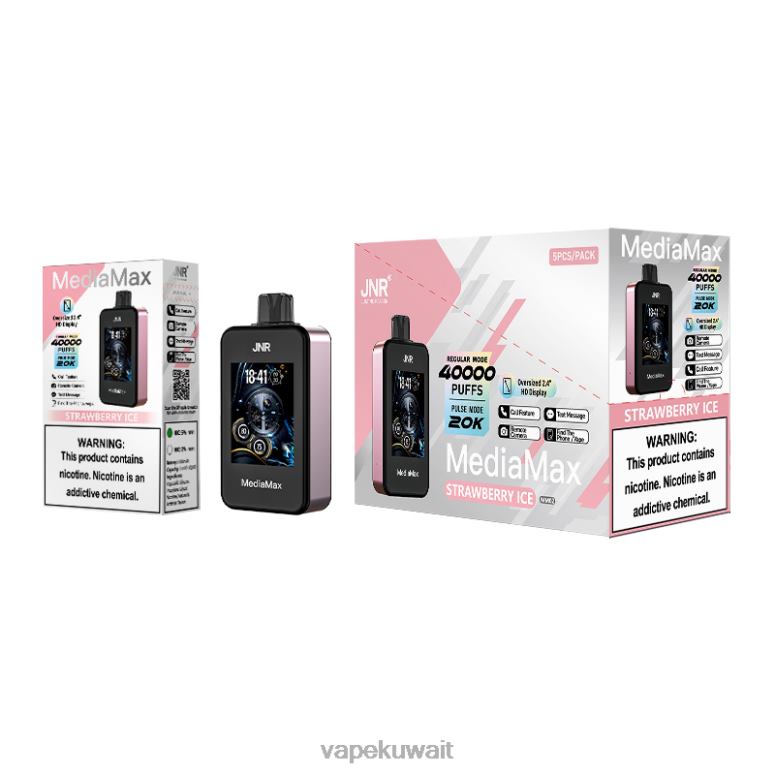 Vape الكويت جليد الفراولة - JNR MediaMax نفخة 40 ألف 402D417