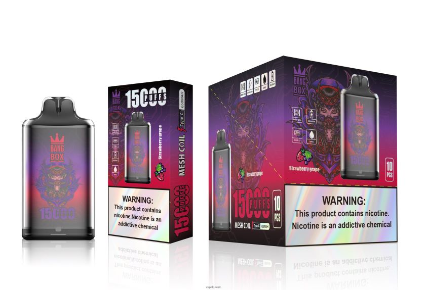 Vape KW F2PZLD111 - Bang Box s1-15000 نفث عنب فراولة