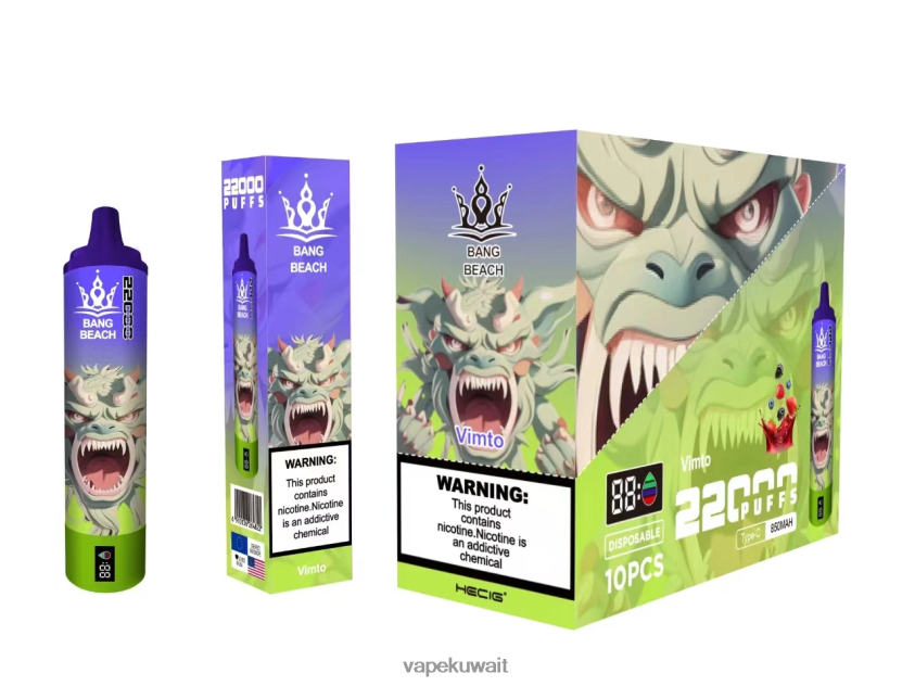 Vape KW F2PZLD18 - Bang Beach شاشة سمارت 22000 نفخة فيمتو