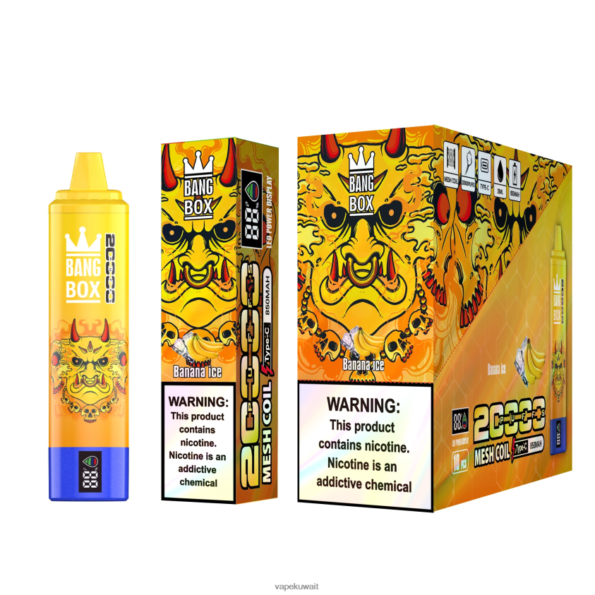 Vape KW F2PZLD57 - Bang Box شاشة سمارت 20000 نفخة جليد الموز