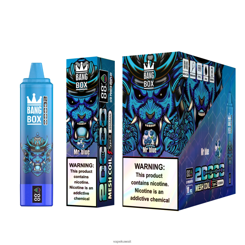 Vape KW F2PZLD60 - Bang Box شاشة سمارت 20000 نفخة السيد الأزرق