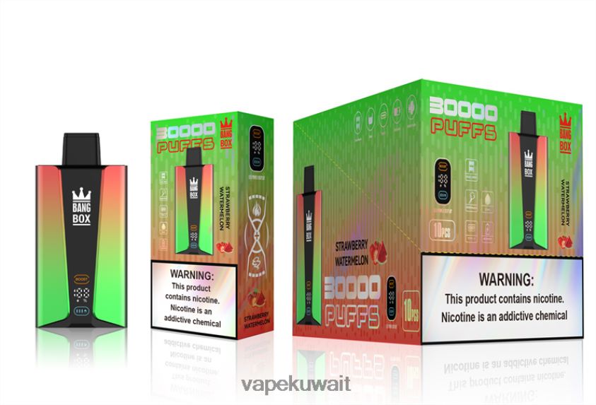 Vape KW F2PZLD75 - Bang Box شاشة سمارت 30000 نفخة الفراولة والبطيخ