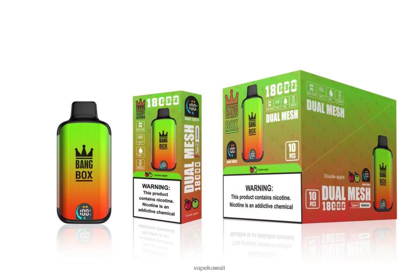 Vape KW F2PZLD93 - Bang Box 18000 نفث تفاحة مزدوجة