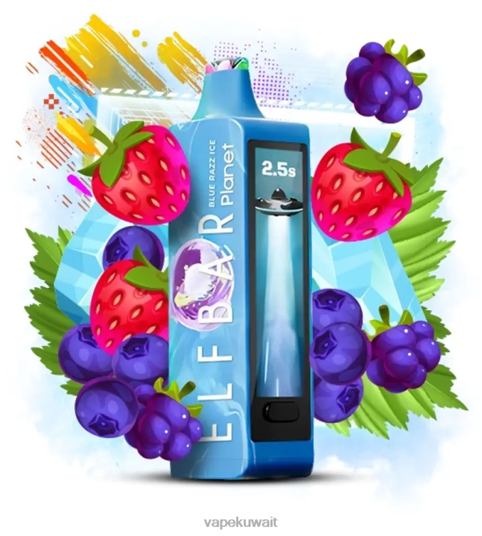 Vape Kuwait 2P04015 - الجليد الأزرق Elf Bar Planet 25000