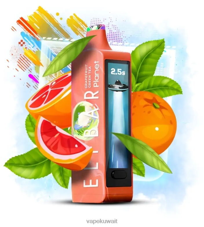 Vape Kuwait 2P04017 - شاي الجريب فروت الأخضر Elf Bar Planet 25000