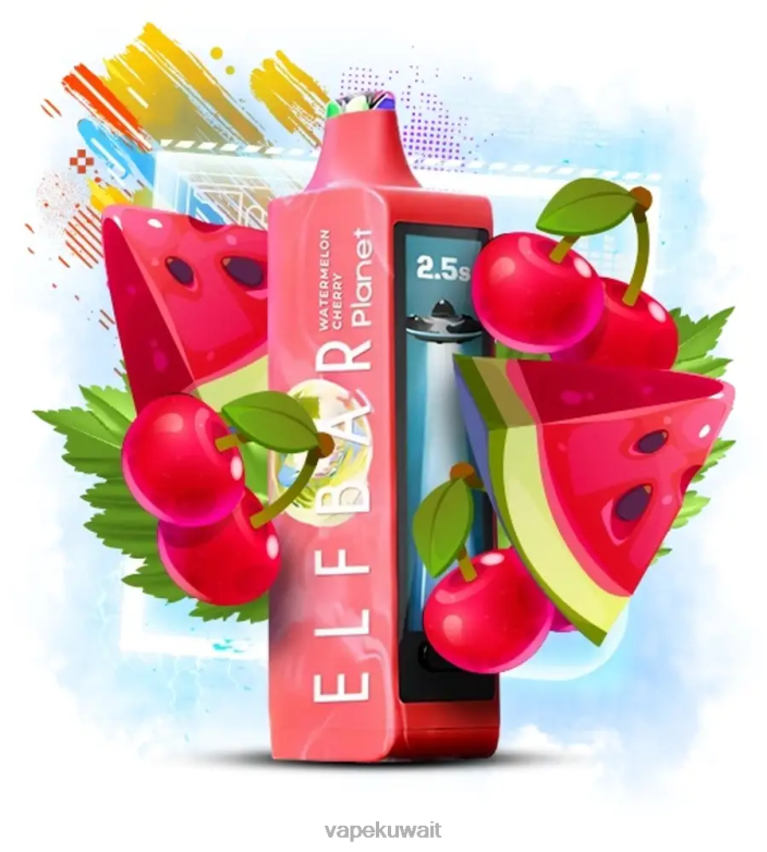 Vape Kuwait 2P04021 - الكرز البطيخ Elf Bar Planet 25000