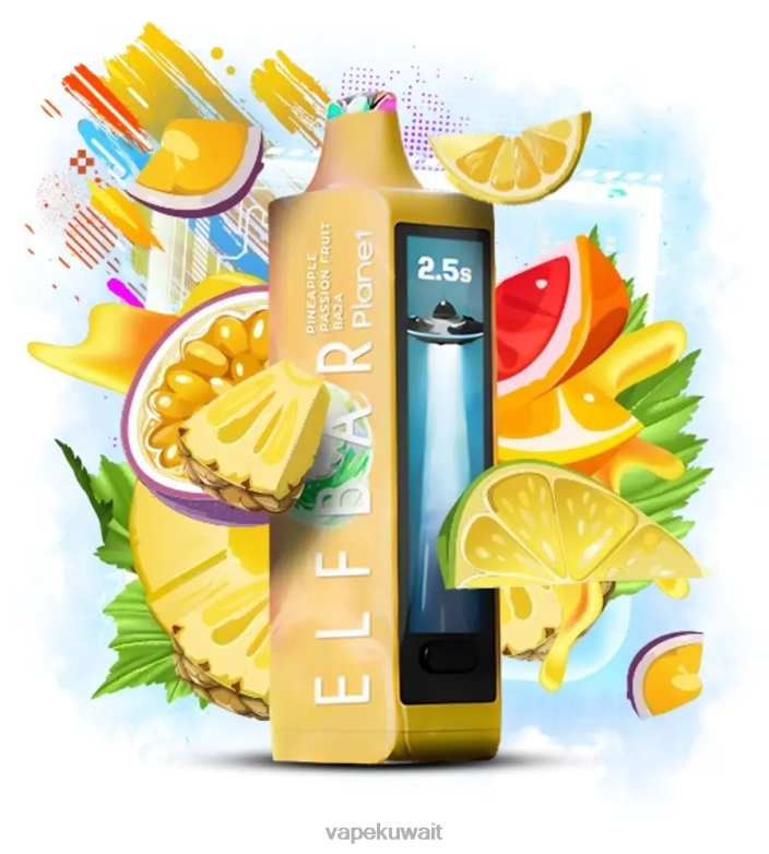 Vape Kuwait 2P04027 - أناناس باشن فروت باجا Elf Bar Planet 25000