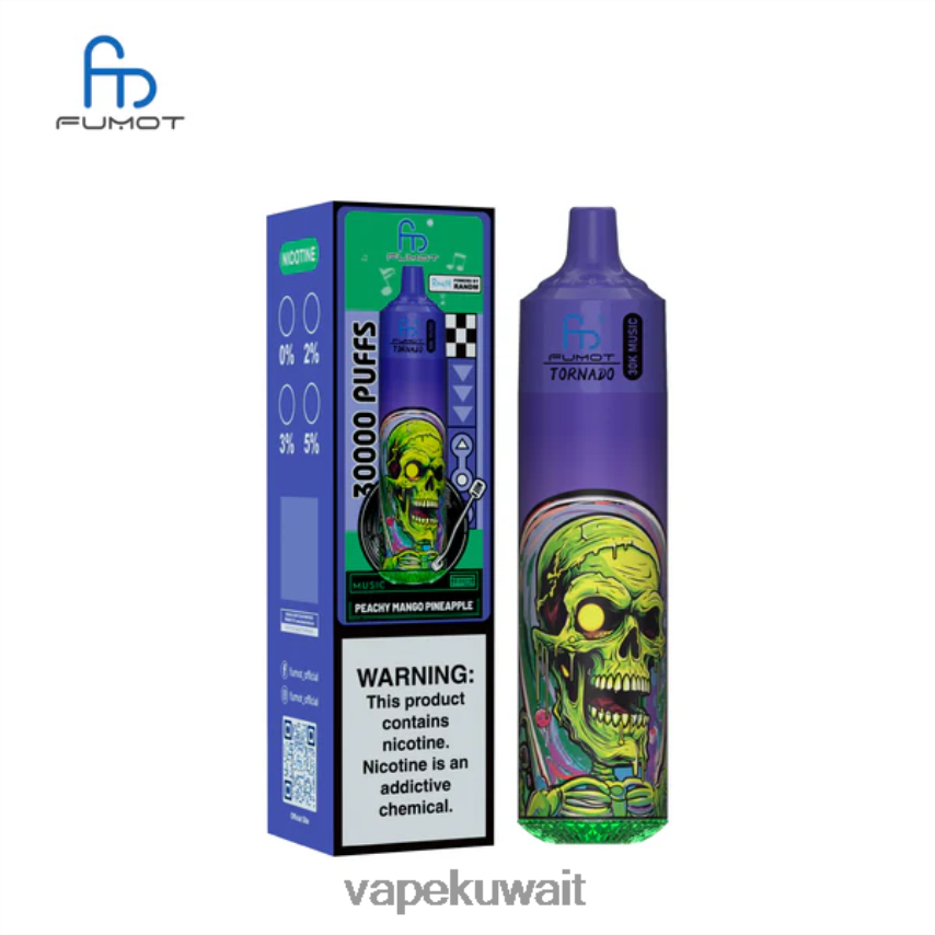 Vape Kuwait 46R0PJ21 مانجو خوخي وأناناس Fumot Tornado موسيقى 30 ألف