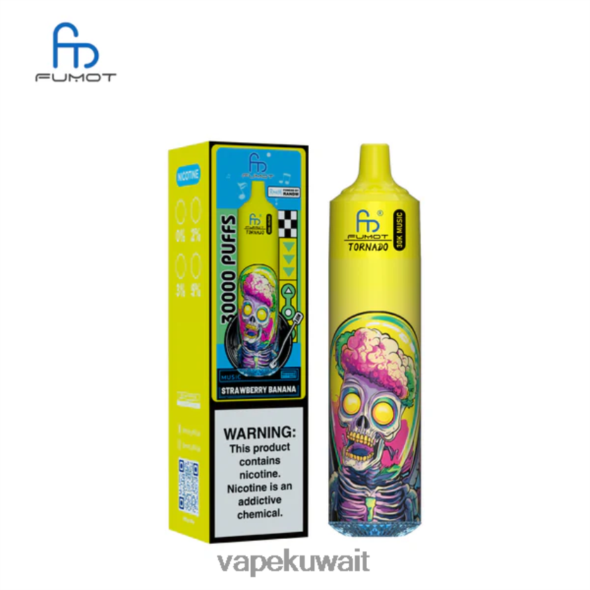Vape Kuwait 46R0PJ25 موز فراولة Fumot Tornado موسيقى 30 ألف