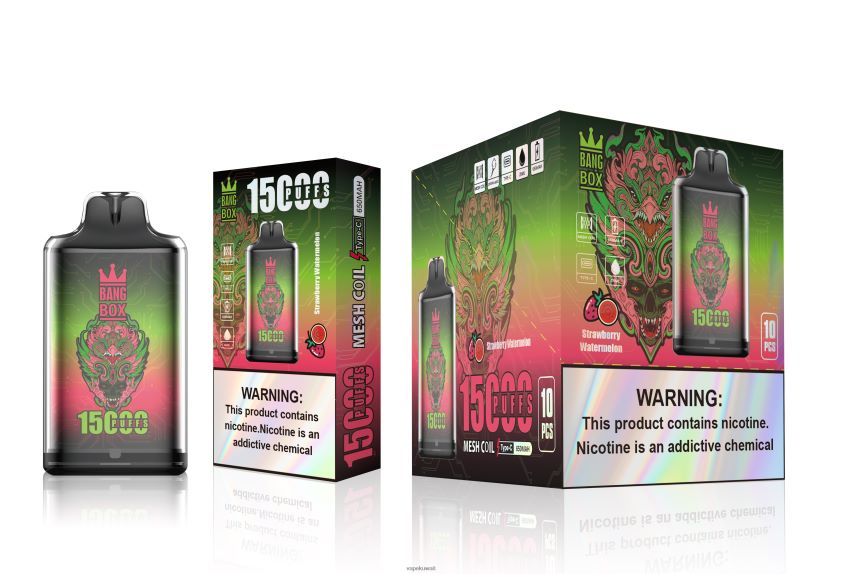 Vape Kuwait F2PZLD103 - Bang Box s1-15000 نفث الفراولة والبطيخ