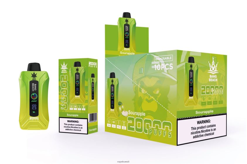 Vape Kuwait F2PZLD1 - Bang Beach 20000 سحبة فيب شاشة سمارت التفاح الحامض