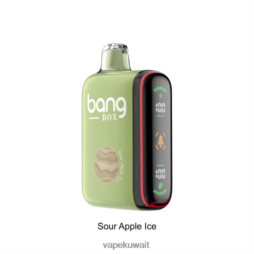 Vape Kuwait F2PZLD28 - Bang Box 9000-18000 نفث عرض الطاقة الذكي جليد التفاح الحامض