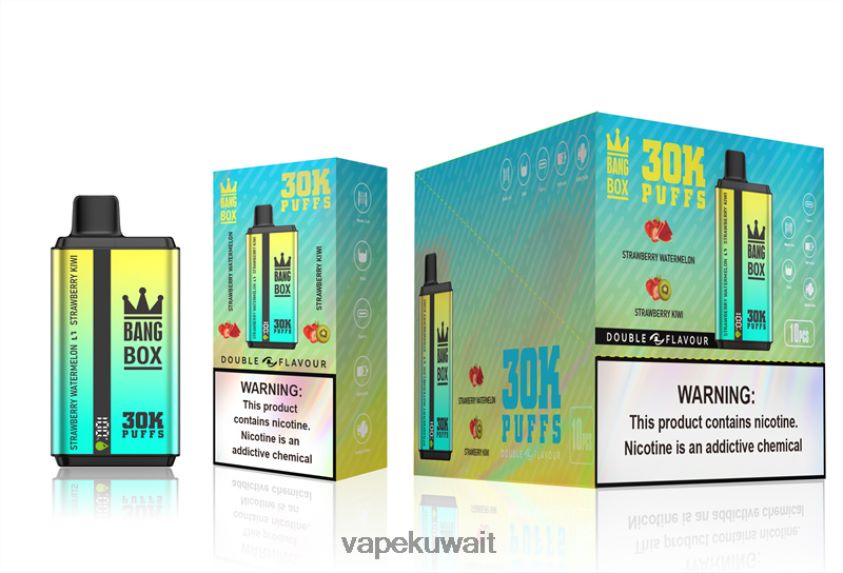 Vape Kuwait F2PZLD64 - Bang Box 30000 نفخة نكهات مزدوجة الفراولة والبطيخ والفراولة والكيوي