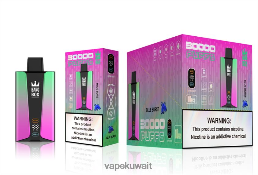 Vape Kuwait F2PZLD82 - Bang Box شاشة سمارت 30000 نفخة انفجار أزرق