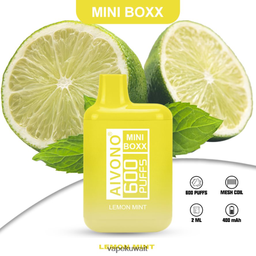 Aivono AIM MINI BOXX 600 ليمون نعناع - 66DF60233 Vape Kuwait
