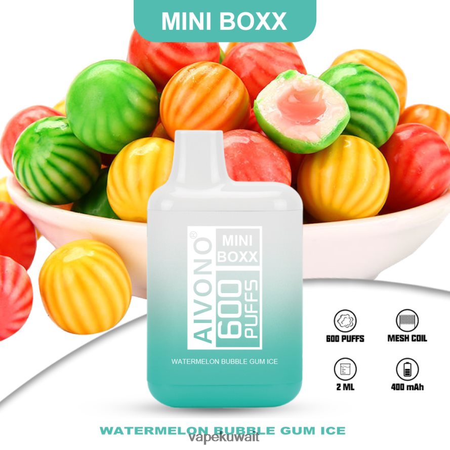 Aivono AIM MINI BOXX 600 علكة البطيخ الجليدية - 66DF60235 Vape Kuwait
