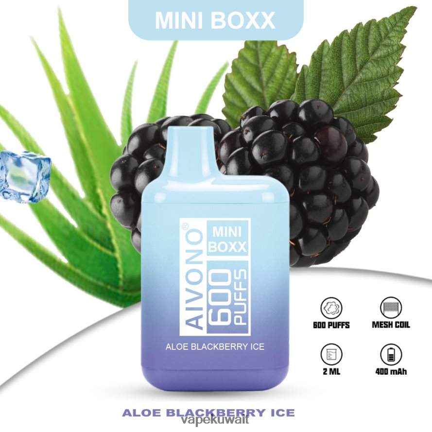 Aivono AIM MINI BOXX 600 الألوة الجليد الحالي - 66DF60240 Vape الكويت