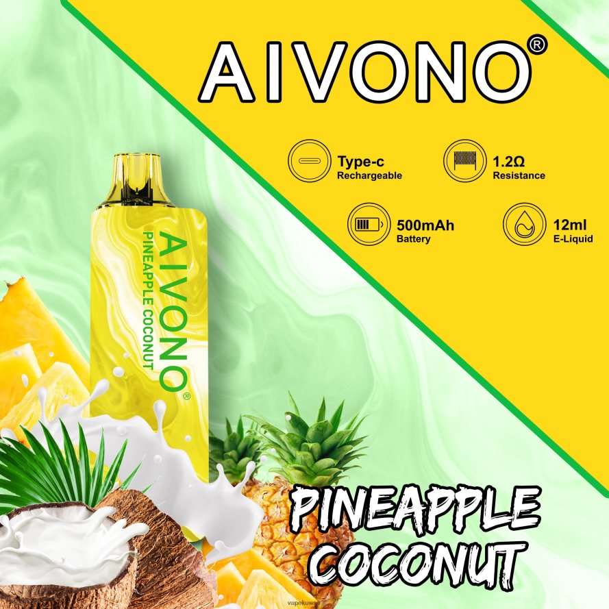 Aivono AIM GUN 7000 جوز الهند الأناناس - 66DF60106 Vape الكويت
