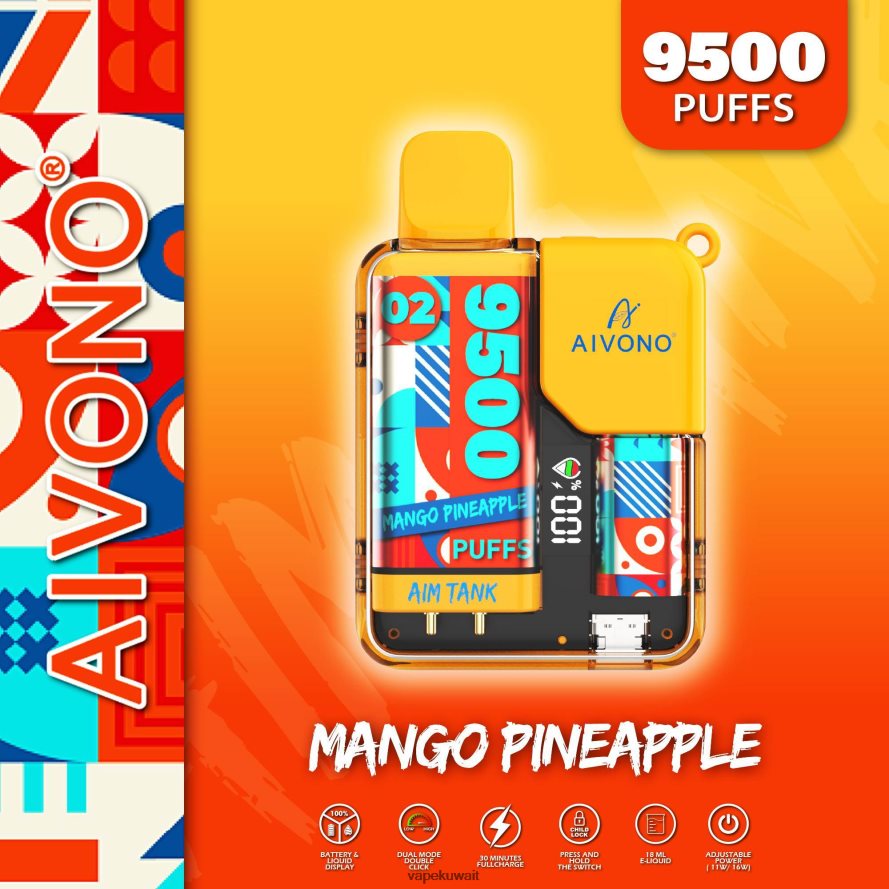 Aivono AIM TANK 9500 مانجو اناناس - 66DF6034 Vape الكويت