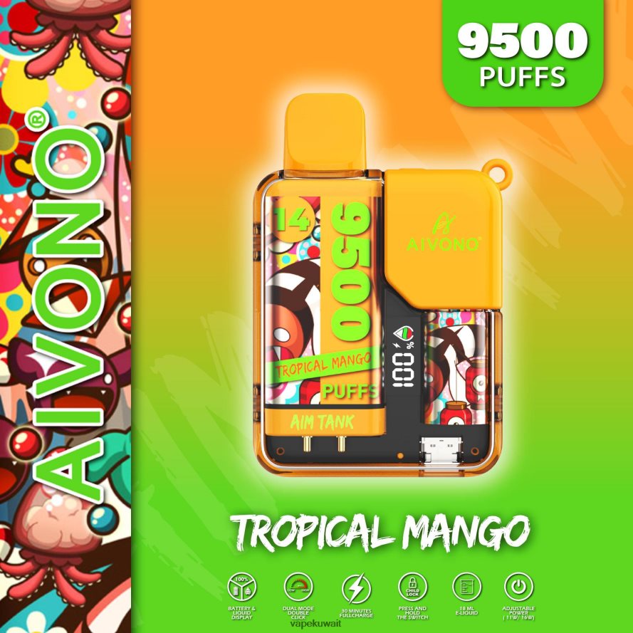 Aivono AIM TANK 9500 المانجو الاستوائية - 66DF6039 Vape Kuwait