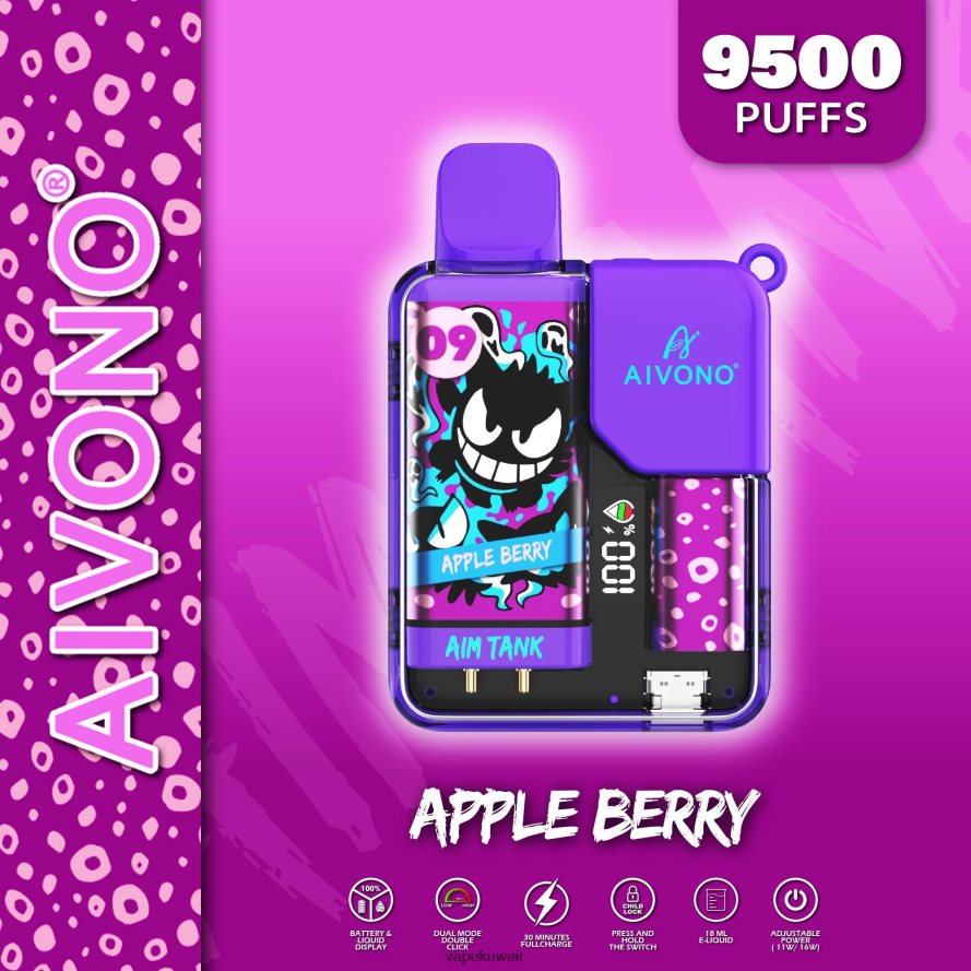 Aivono AIM TANK 9500 تفاح - 66DF6043 Vape Kuwait