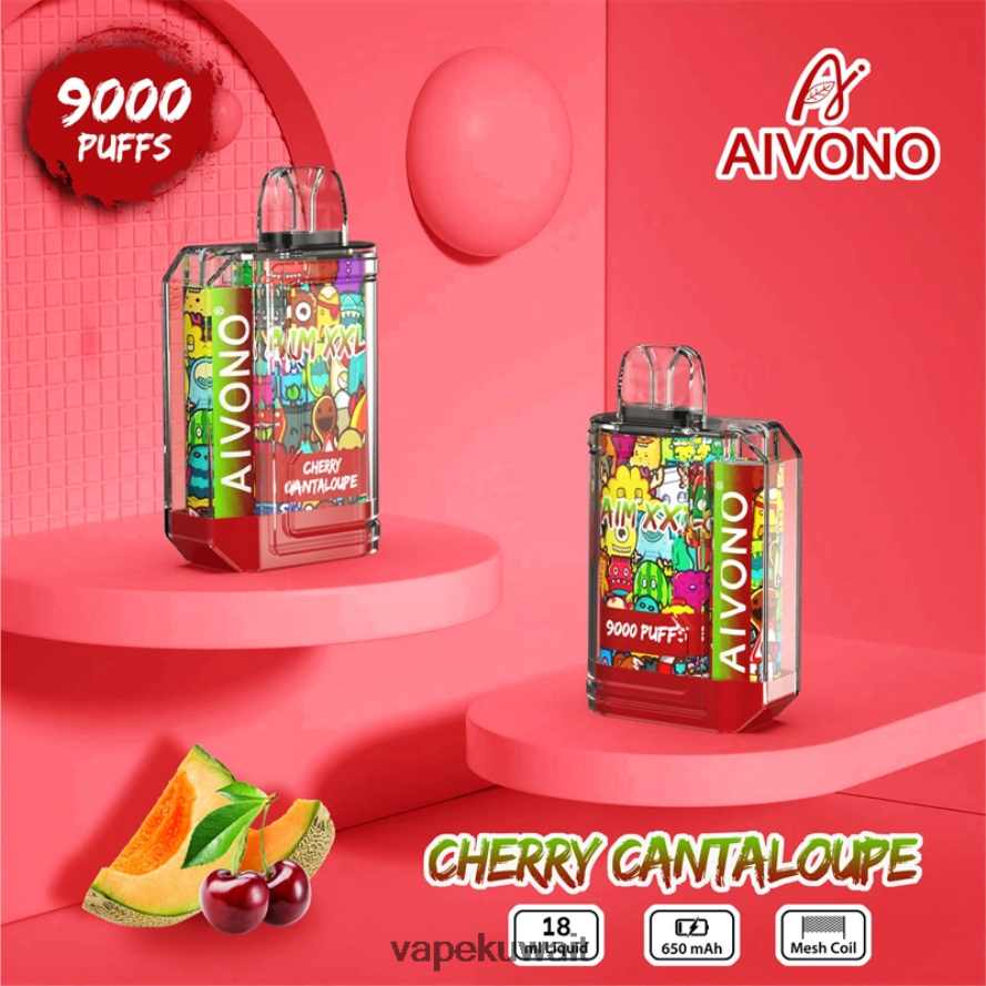 Aivono AIM XXL 9000 ملصق فم شفاف الشمام الكرز - 66DF6057 Vape Kuwait