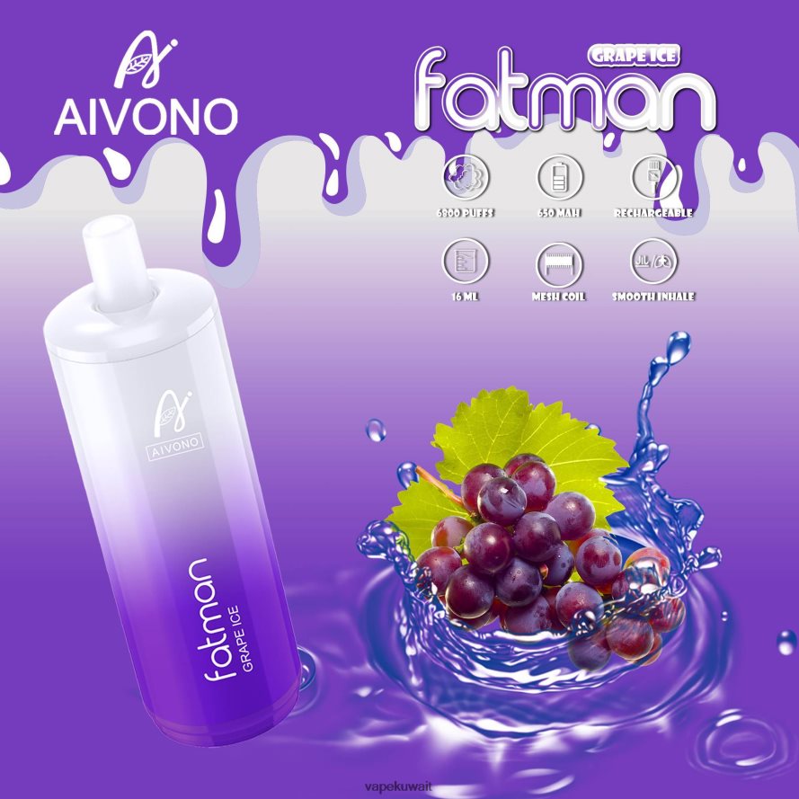 Aivono FATMAN 6800 جليد العنب - 66DF6024 Vape الكويت