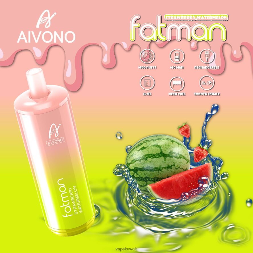 Aivono FATMAN 6800 الفراولة والبطيخ - 66DF6030 Vape الكويت