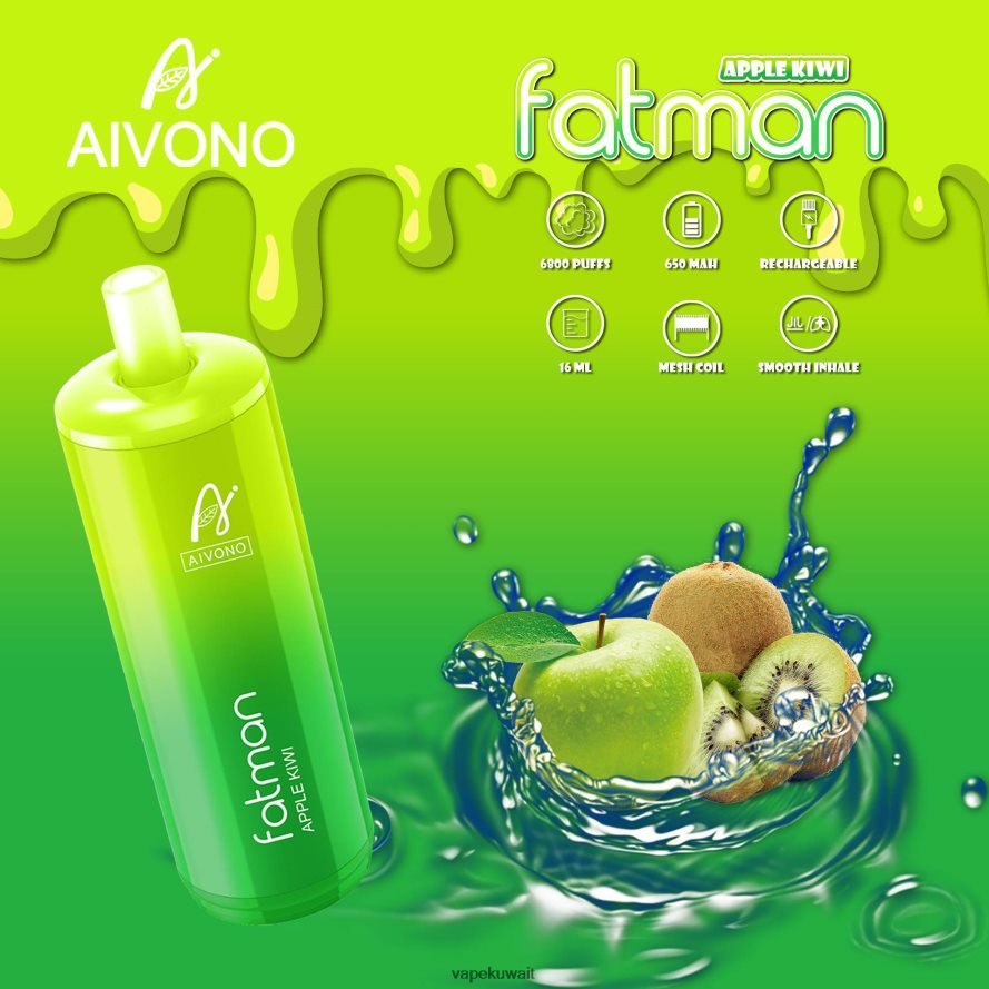 Aivono FATMAN 6800 كيوي تفاح - 66DF6031 Vape Kuwait