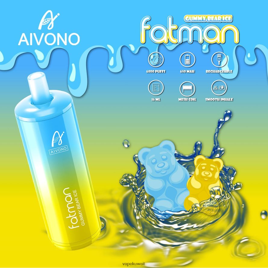 Aivono FATMAN 6800 الجليد الدب غائر - 66DF6032 Vape الكويت
