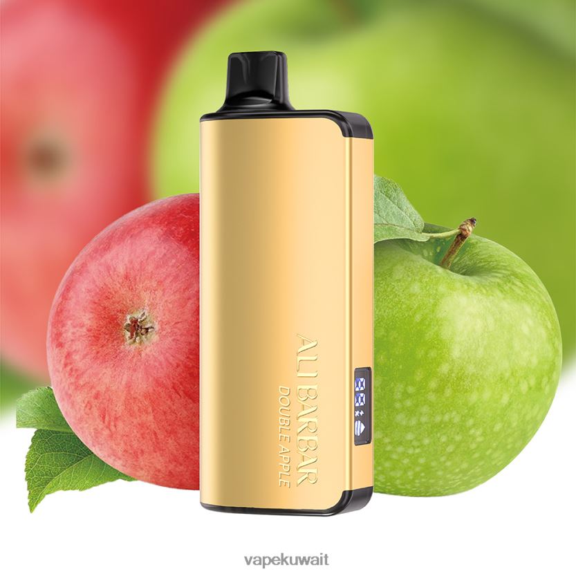 Alibarbar Ingot 9000 سيجارة يمكن التخلص منها تفاحة مزدوجة PRH2FR28 Vape KW