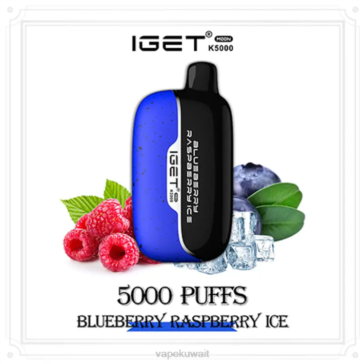 Vape KW 0ZDT3 جليد التوت الأزرق IGET Moon k5000