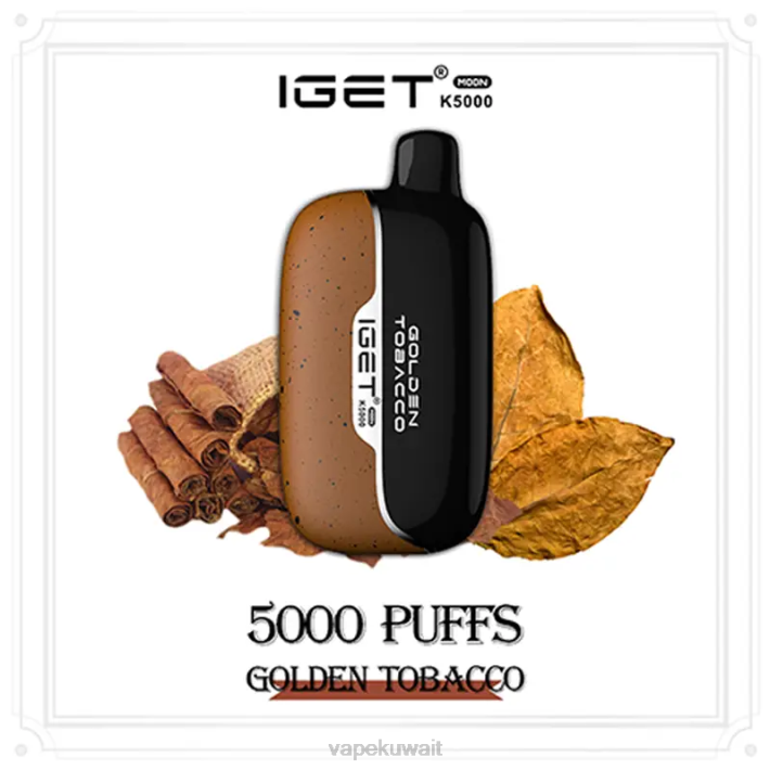 Vape Kuwait 0ZDT1 التبغ الذهبي IGET Moon k5000